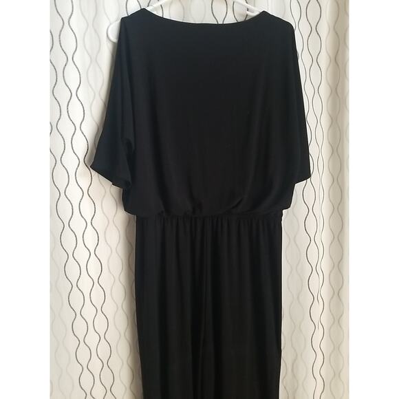 Emma & Michele Women Elegant Cold Sleeve Wide Straight Leg Jumpsuit Black Size L - Picture 7 of 16